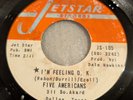 RARE GARAGE The Five Americans I'm Feeling OK / Slippin Jetstar 105 1965 VG