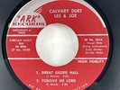 CALVARY DUET LES & JOE RARE 4 SONG EP- Hillbilly Gospel 45 RPM RECORD