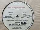 Blue Ridge Mountaineers Crazy water radio transcription?. 16 inch single sided