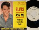 ELVIS PRESLEY Ask Me NOS NM WLP DJ COPY Promo 45 1964 & Picture Sleeve