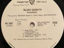BLACK SABBATH PARANOID WLP “LUKE’S WALL” WHITE LABEL PROMO WS 1887 RARE
