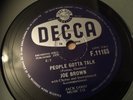 JOE BROWN :  PEOPLE GOTTA TALK  /  COMES THE DAY.  UK. 78.rpm ( Nov' 1959)