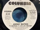 Johnny Mathis 45 Its Beginning To Look A Lot Like Christmas / Where… PROMO Rare