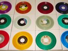 12 - Colored Vinyl 45 rpm Records - Various Artists.