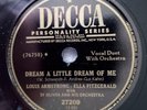 Louis Armstrong Ella Fitzgerald - Dream a Little Dream of Me 78 rpm Decca 27209