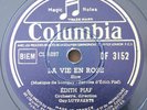 French Edith Piaf La Vie en Rose 78RPM Columbia DF 3152