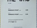 THE WHO - EMINENCE FRONT 2 VERSIONS 12 INCH 1982 USA PROMO SINGLE, MINT