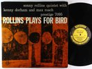 Sonny Rollins - Plays For Bird LP - Prestige - PRLP 7095 Mono DG RVG 446 W 50th