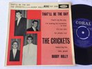 The Crickets: That’ll Be The Day Coral FEP 2062 EP :EX/EX 7” Vinyl Free UK Post