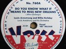 78 RPM RECORD V-DISC 560 LOUIS ARMSTRONG, BILLIE HOLIDAY, BENNY GOODMAN E COND.
