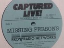 MISSING PERSONS RKO Captured Live 1984 Vinyl Radio Show W/Cue Sheet