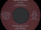 GREG MASON Bonnie And Clyde 45 Quince Rare 1986 Memphis Electro Soul Boogie M-