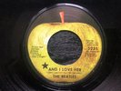 Beatles AND I LOVE HER 1971 Apple BLACK STAR Los Angeles 45 rpm single EX