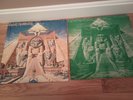 (2) Two Iron Maiden Powerslave 1984 South Korea and green chromatic vinyl LP