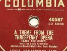 LOUIS ARMSTRONG Threepenny Opera Mack The Knife, Back O Town Blues COLUMBIA 78