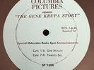 Gene Krupa Story 1959 Promo One Sided  LP-- Radio Spots w/Sal Mineo & J.Darren