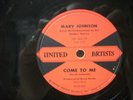 MARV JOHNSON 78rpm R&B - UNITED ARTIST #160 - COME TO ME / WHISPER