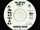 Northern Soul 45 - Barbara Mason - You Better Stop It - Arctic - VG+ promo