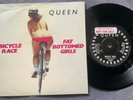 QUEEN - BICYCLE RACE / FAT BOTTOM rare UK 1978 PROMO SAMPLE / ROCK + P/S / MINT-
