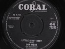 DON WEBB: little ditty baby / i'll be back home CORAL 7