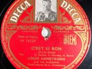 Louis Armstrong : La vie en rose / C'est si bon DISQUE 78 TOURS RPM DECCA 60492