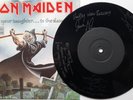 EX IRON MAIDEN Bring Your Daughter To The Slaughter AUTOGRAPH ETCHED 7