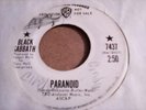 BLACK SABBATH ON WB Promo 45rpm PARANOID
