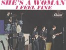 THE BEATLES-PICTURE SLEEVE + 45--(I FEEL FINE)--PS--PIC--SLV