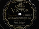 OLD-TIME FIDDLE  LEWIS BROTHERS (VICTOR V-40187) CALIOPE / WHEN SUMMER COMES
