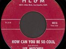 LEE MITCHELL How Can You Be So Cold 45 HL&M Rare 1968 LA Deep Soul Funk